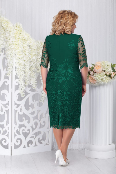 Жакет, платье Ninele 5744 изумруд+белый - фото 4
