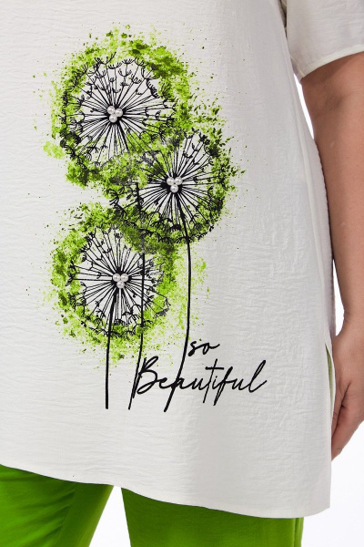 Блуза, брюки Matini 1.1504/1 белый/зелень - фото 14