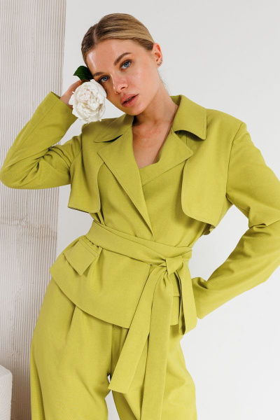 Брюки, жакет Amberа Style 2030 горчица - фото 5