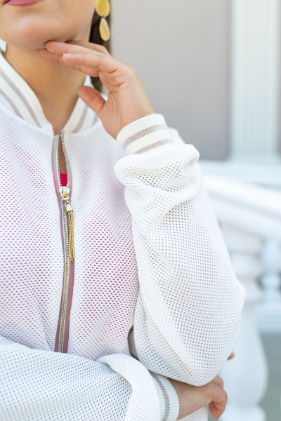 Жакет- бомбер из сетки для повседневных луків Andina 515 молоко - фото 18