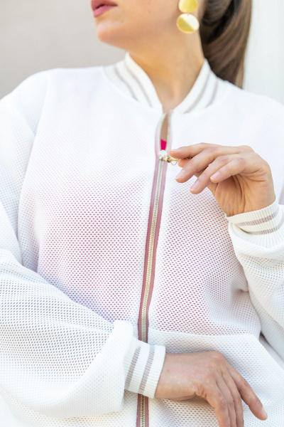 Жакет- бомбер из сетки для повседневных луків Andina 515 молоко - фото 17