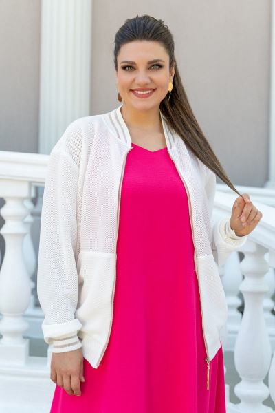 Жакет- бомбер из сетки для повседневных луків Andina 515 молоко - фото 15