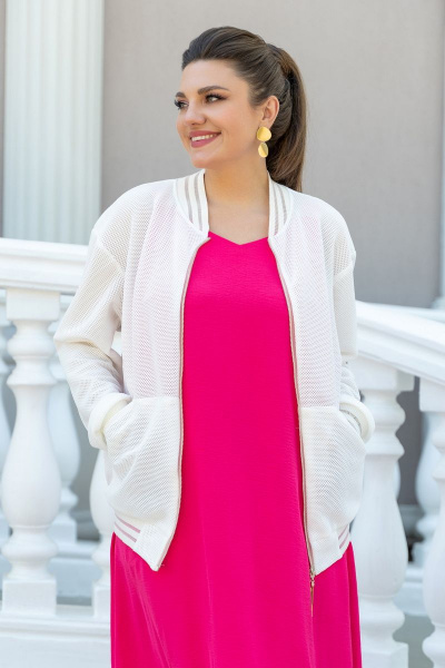 Жакет- бомбер из сетки для повседневных луків Andina 515 молоко - фото 14