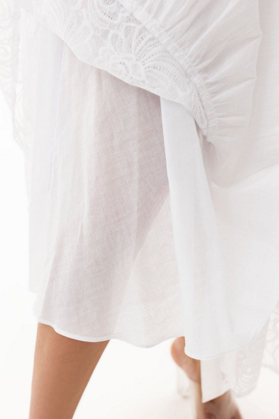 Платье из текстильной ткани с кружевными вставками Golden Valley 4917 белый - фото 7