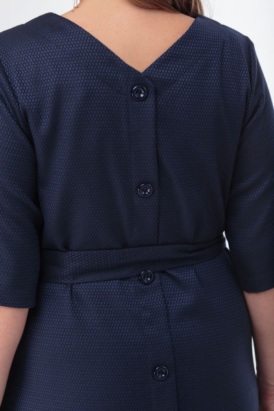 Платье прямое с карманами, вязка из вискозы, ¾ рукав Anelli 334 т.синий - фото 3