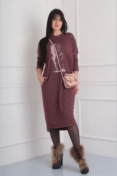 Спортивное трикотажное платье с принтом и карманами VIA-Mod 428 - фото 1