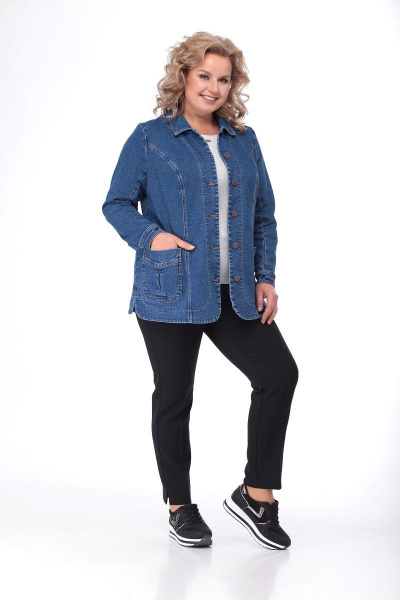 Приталенный джинсовый жакет без подкладки с карманами VEXUS`S JC914 - фото 2