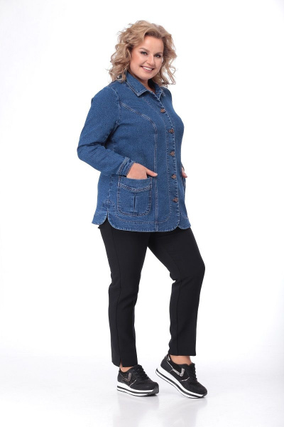 Приталенный джинсовый жакет без подкладки с карманами VEXUS`S JC914 - фото 4