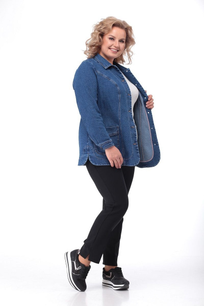 Приталенный джинсовый жакет без подкладки с карманами VEXUS`S JC914 - фото 6