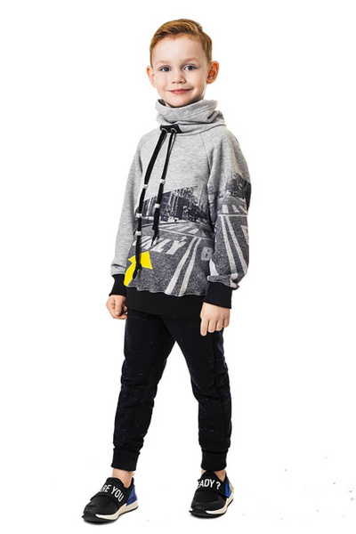 Свитшот из футера для мальчика на каждый день Bell Bimbo 182145 св.серый - фото 1