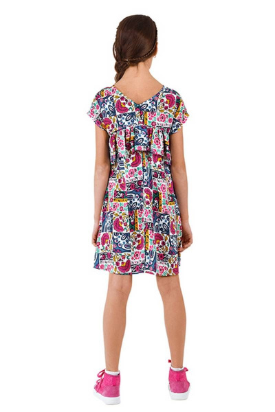 Платье летнее из вискозы и текстиля, белое, красное, синее Bell Bimbo 181027 набивной - фото 2