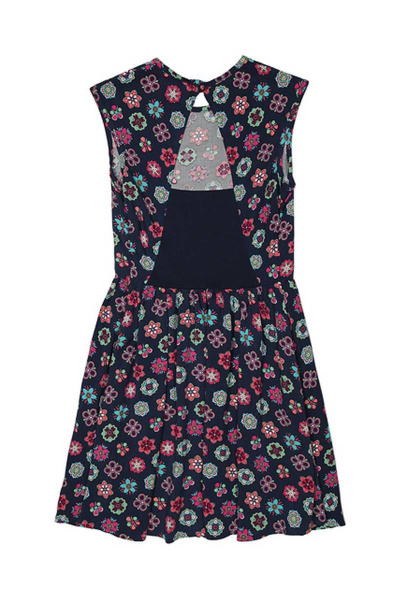 Легкое летнее платье из вискозы с текстильным декором Bell Bimbo 181026 набивка/т.синий - фото 3