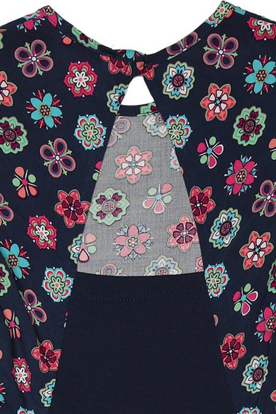 Легкое летнее платье из вискозы с текстильным декором Bell Bimbo 181026 набивка/т.синий - фото 4