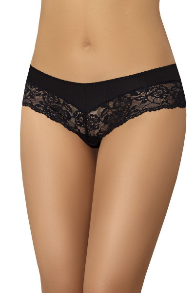 Черные круговые трусы-слип с кружевной кокеткой Teyli 101 черный - фото 1