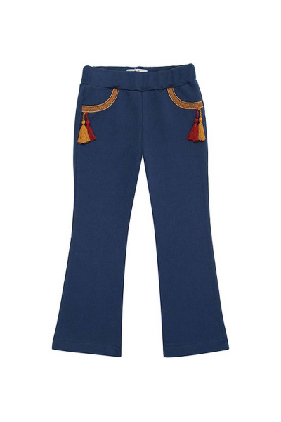 Брюки клеш из мягкого футера для девочки в демисезон Bell Bimbo 172179 деним - фото 1