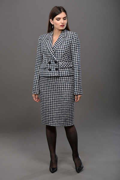 Жакет, юбка ROMA MODA М611 сине-белый - фото 2