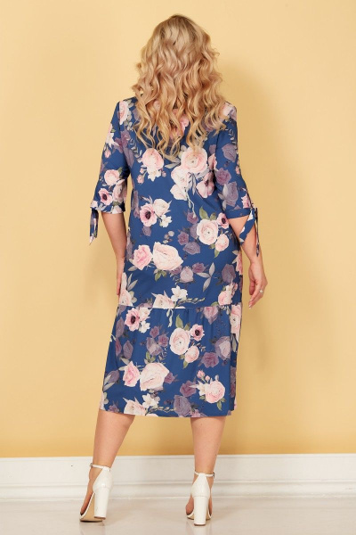 Платье-рубашка с поясом и разрезами в мелкий горошек Tensi 354 - фото 7