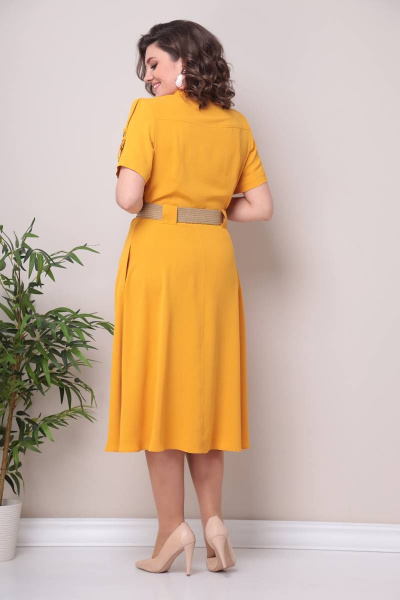 Платье Moda Versal П2298 горчичный - фото 5