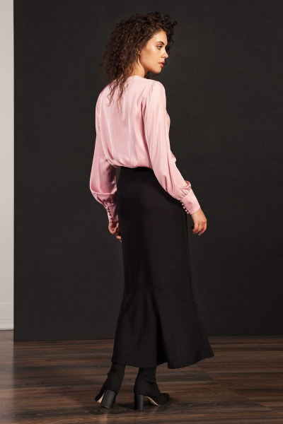 Юбка-годе из струящейся ткани с воланом Nova Line 3544 чёрный - фото 2