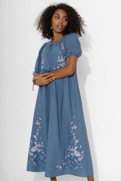 Платье с вышивкой и сборками в летнем стиле Urs 22-880-1 - фото 3