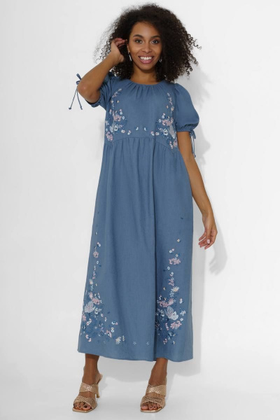 Платье с вышивкой и сборками в летнем стиле Urs 22-880-1 - фото 2