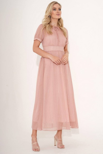 Платье в пол с горошком и длинным рукавом для праздника Urs 23-113-2 - фото 2