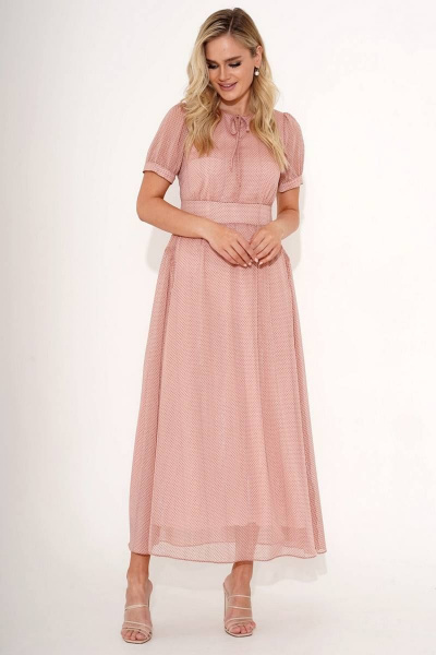 Платье в пол с горошком и длинным рукавом для праздника Urs 23-113-2 - фото 3