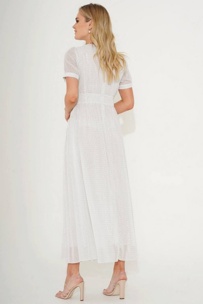 Нарядное платье в пол с горошковым принтом и поясом Urs 23-113-1 - фото 5