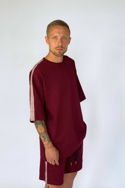 Майка, шорты А2ГА R1 бордо - фото 1