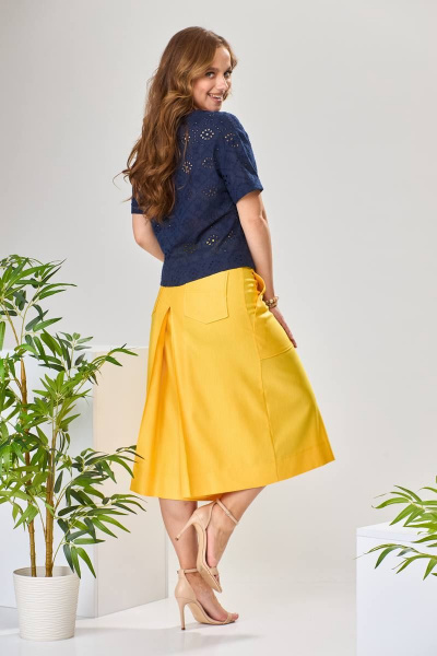 Блуза, брюки Romanovich Style 2-1971 синий/желтый - фото 6