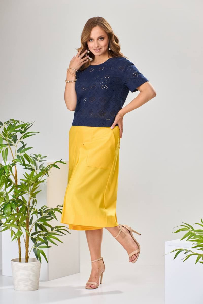Блуза, брюки Romanovich Style 2-1971 синий/желтый - фото 1