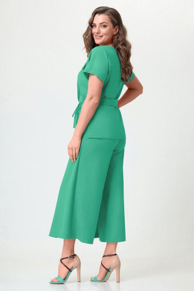 Блуза и брюки летний комплект из хлопка и текстиля Орхидея 1172-4 мята - фото 2