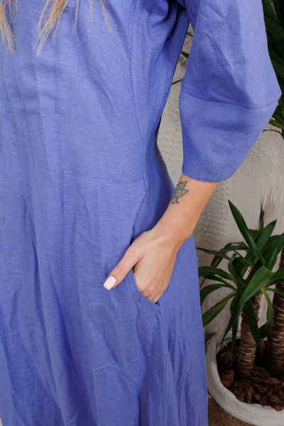 Леновое платье АМУЛЕТ с юбкой-тюльпан и карманами АМУЛЕТ 9704 - фото 4