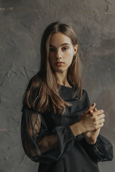 Платье полуприлегающее с рукавом из стрейч-фатина S. Veles 3-168 - фото 2