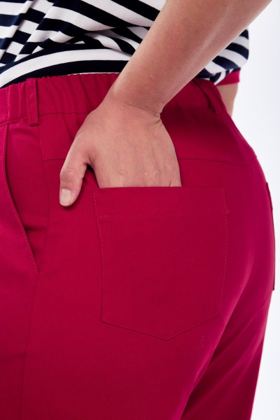 Летний комплект блузка и шорты из вискозы и хлопка Диомант 1874 бордо_узкая_полоска - фото 8