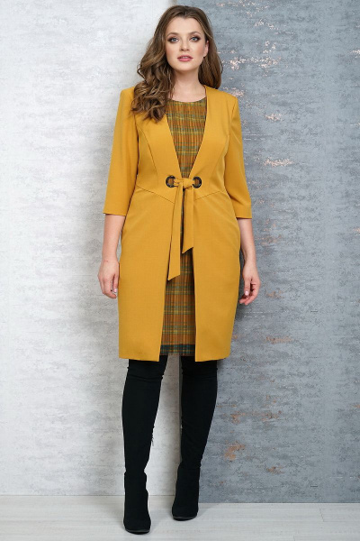 Платье Белтрикотаж 4258 горчица - фото 1