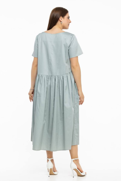 Платье: свободного кроя из хлопка с асимметричным низом Avila 0796 мятный - фото 4
