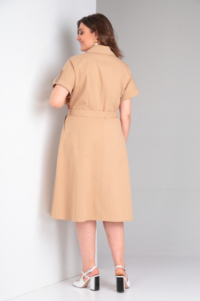 Платье: в стиле сафари, прилегающее, с карманами и пуговицами Takka Plus 23-185 - фото 7