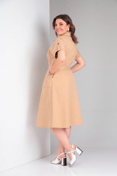 Платье: в стиле сафари, прилегающее, с карманами и пуговицами Takka Plus 23-185 - фото 6