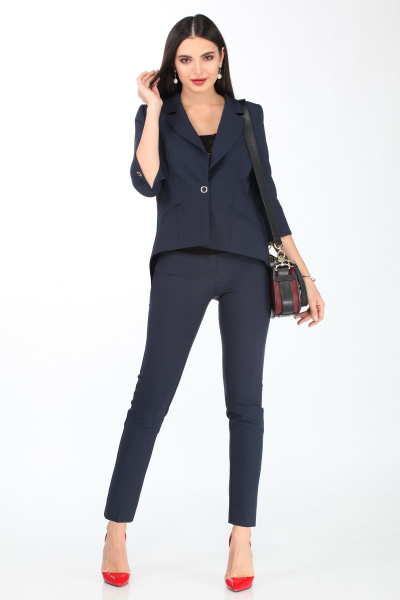 Блуза, брюки, жакет DOGGI 2656 синий - фото 1