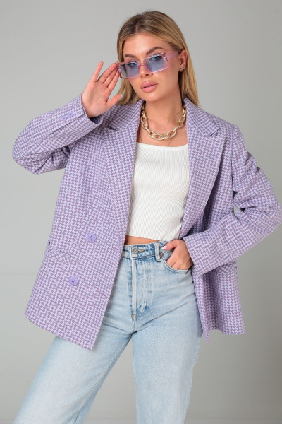 Жакет летний полуприлегающего силуэта из ткани шерсти ALEZA 1147 - фото 2