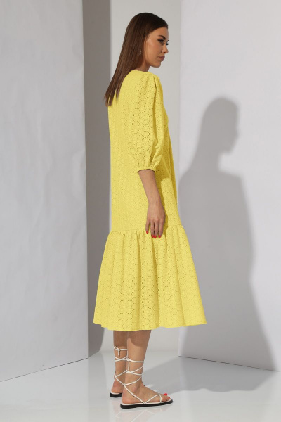 Платье летнее А-силуэта из хлопка с воланом и вышивкой N.O.W. 1287-1 - фото 5