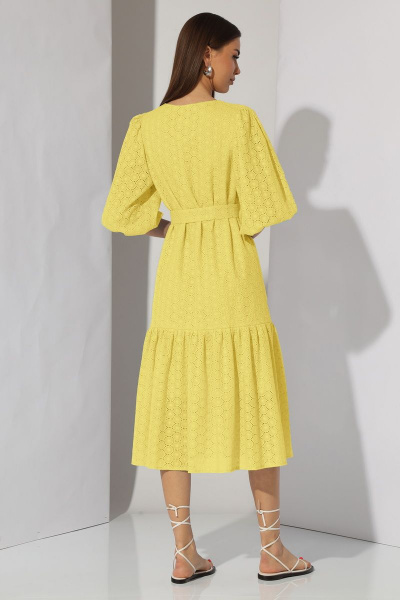 Платье летнее А-силуэта из хлопка с воланом и вышивкой N.O.W. 1287-1 - фото 2