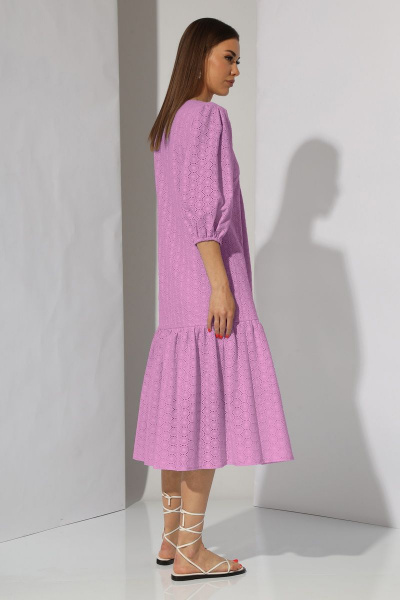 Платье летнее А-силуэта из хлопка с воланом и вышивкой N.O.W. 1287-2 - фото 5