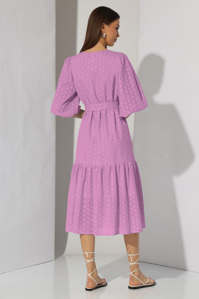 Платье летнее А-силуэта из хлопка с воланом и вышивкой N.O.W. 1287-2 - фото 2