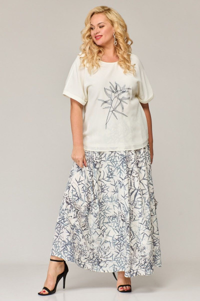 Блуза летняя шифоновая с вышивкой и коротким рукавом Angelina & Сompany 842 - фото 6