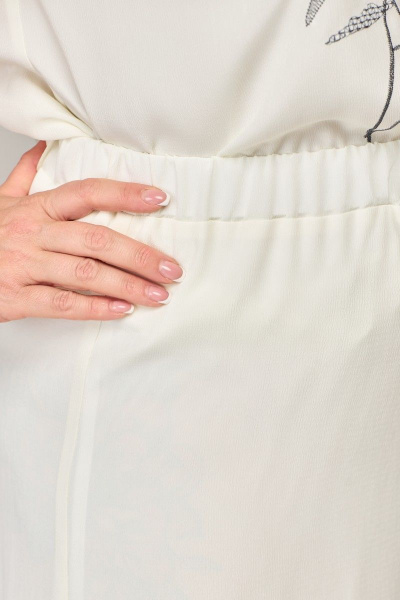 Белые летние брюки палаццо из шифона с резинкой по waist Angelina & Сompany 843 - фото 9