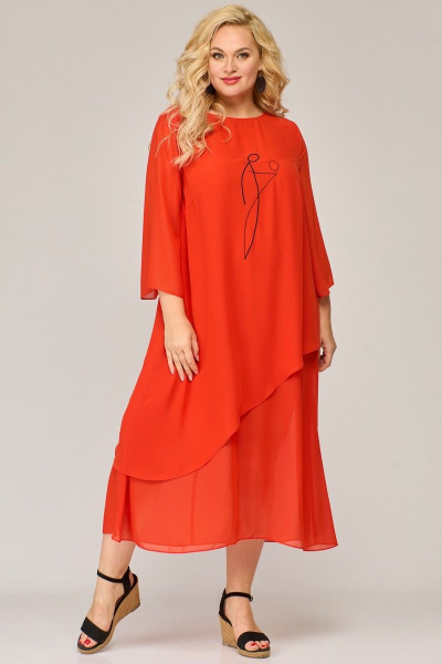 Яркое летнее платье из шифона с асимметричным низом Angelina & Сompany 845 - фото 6