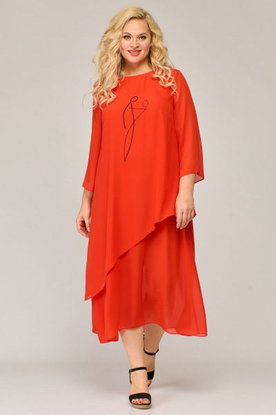 Яркое летнее платье из шифона с асимметричным низом Angelina & Сompany 845 - фото 5