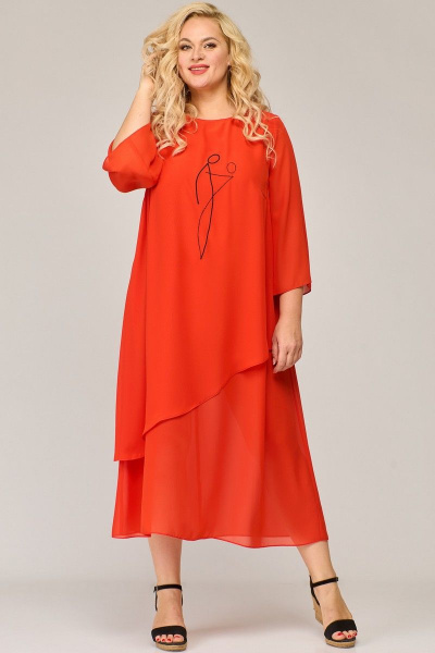 Яркое летнее платье из шифона с асимметричным низом Angelina & Сompany 845 - фото 1